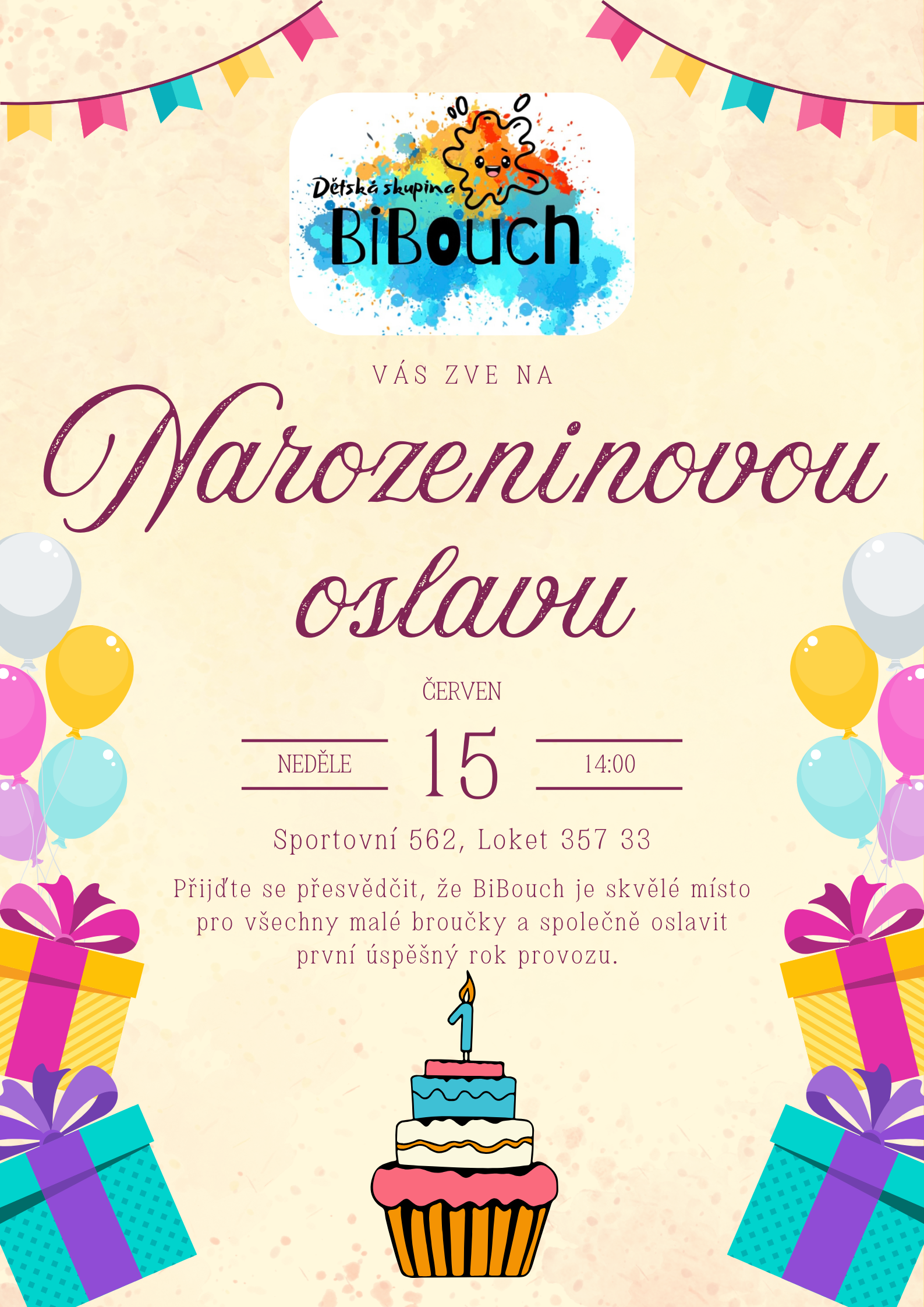 PRVNÍ NAROZENINY BIBOUCHA – POJĎTE JE S NÁMI OSLAVIT!